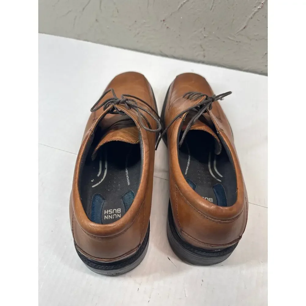 Nunn Bush Mens Marcell Bicycle Toe Oxford‎ Dress Brown Leather Shoes Size 12